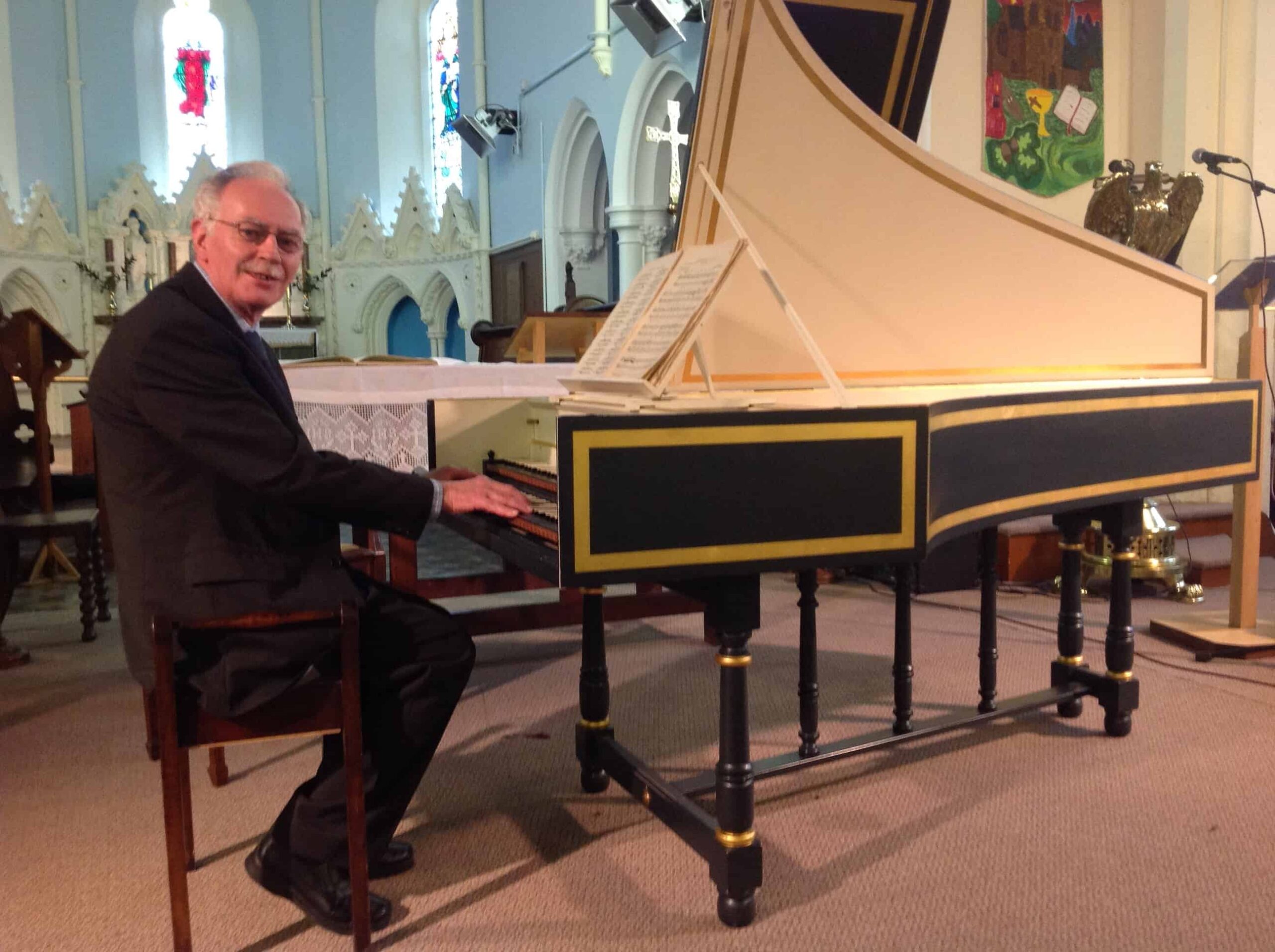Gilbert Rowland at harpsichord
